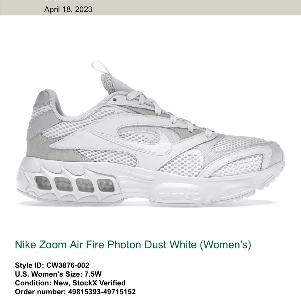 Nike Zoom Air Fire Photon Dust White (Women's) (Size 7.5W)